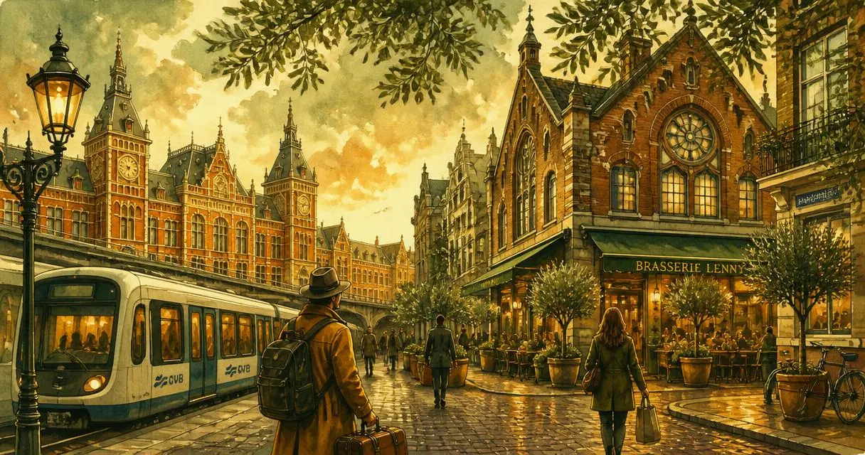 Van Amsterdam Centraal naar Brasserie Lenny Amsterdam Oost — route via metro lijn 53