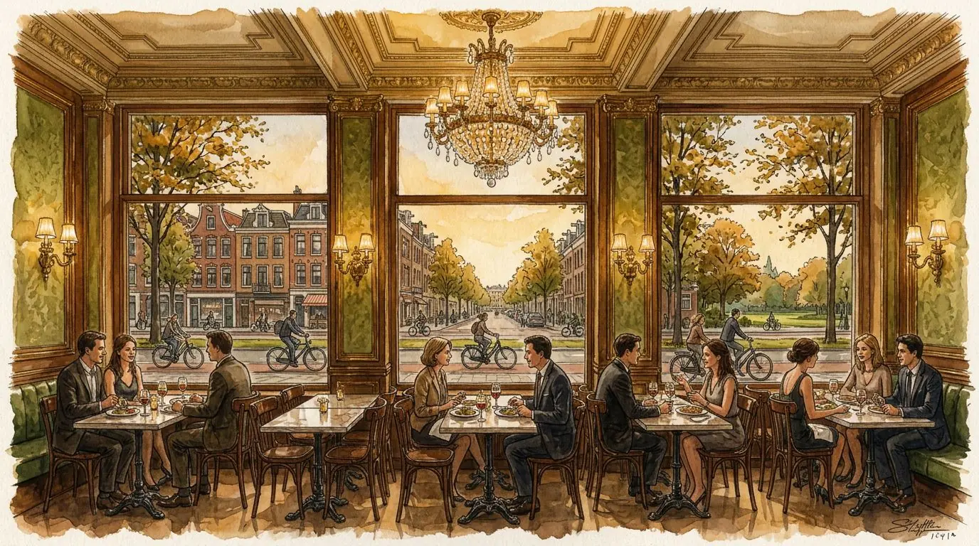 Brasserie Lenny Amsterdam Oost — uitzicht over de Watergraafsmeer en de Middenweg