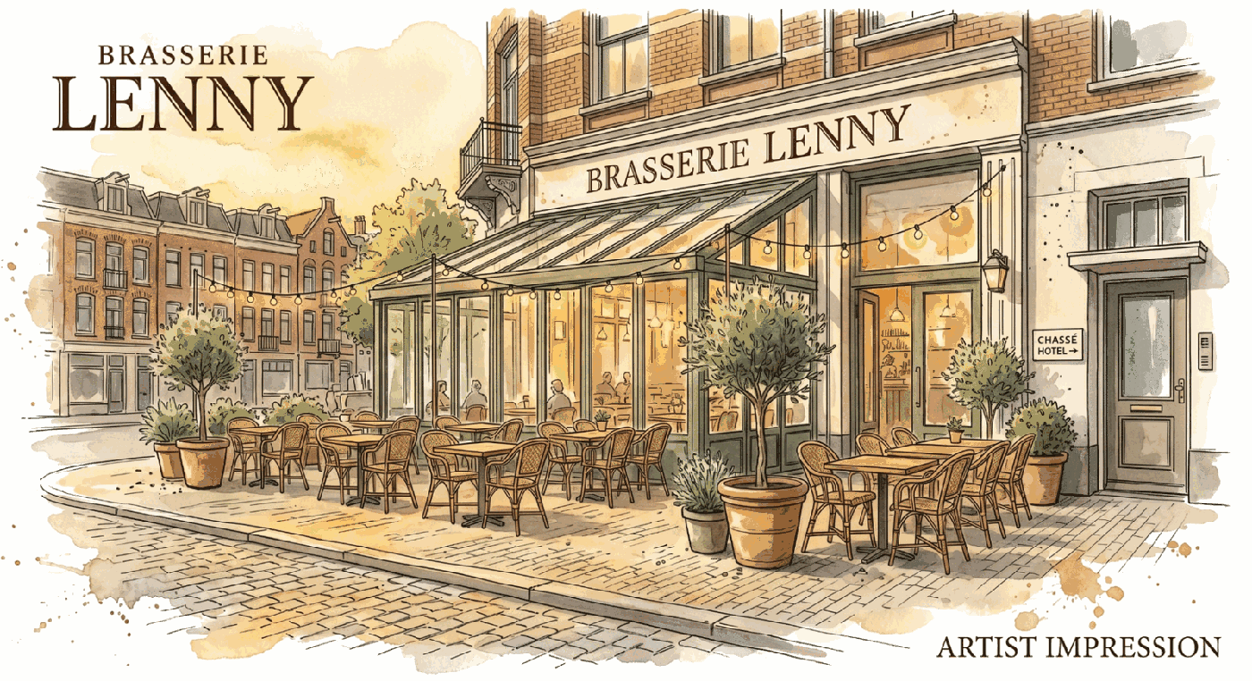 Exterieur van Brasserie Lenny als Frans restaurant in Amsterdam Oost