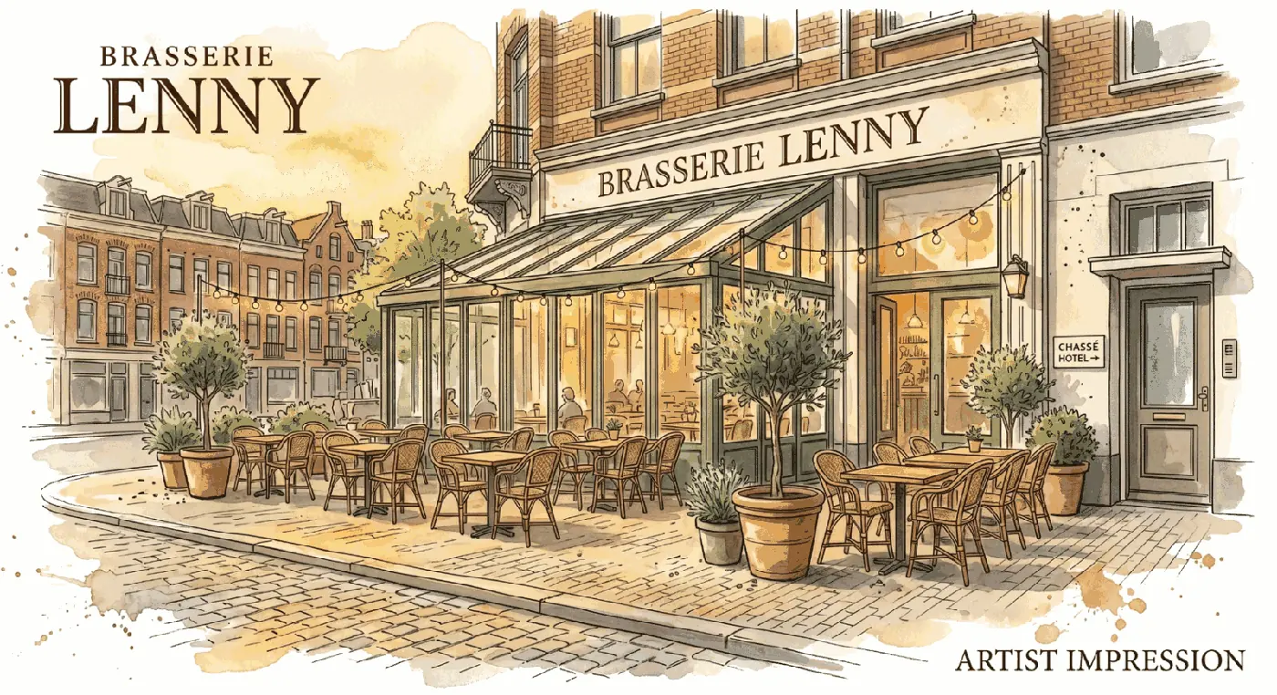 Exterieur van Brasserie Lenny als Frans restaurant in Amsterdam Oost