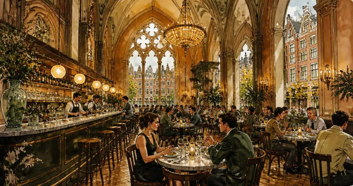 Brasserie Lenny Amsterdam Oost — voormalige kerk als Parijse brasserie
