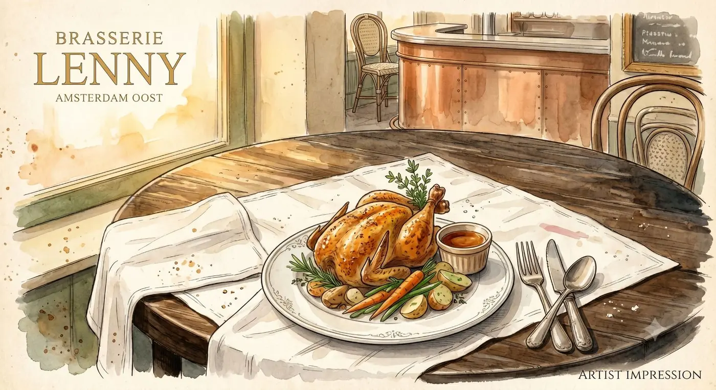 Poulet Rôti Chassé — hoofdgerecht Brasserie Lenny Amsterdam Oost