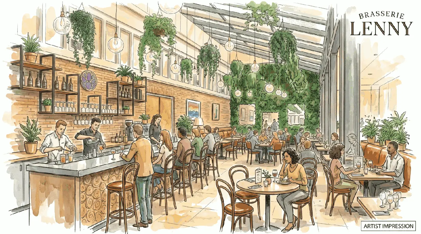 Interieur van Brasserie Lenny als voorbeeld van een moderne brasserie in Amsterdam Oost