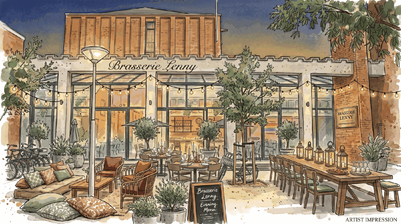 Terras van Brasserie Lenny met meerdere zones als verlengstuk van de brasserie